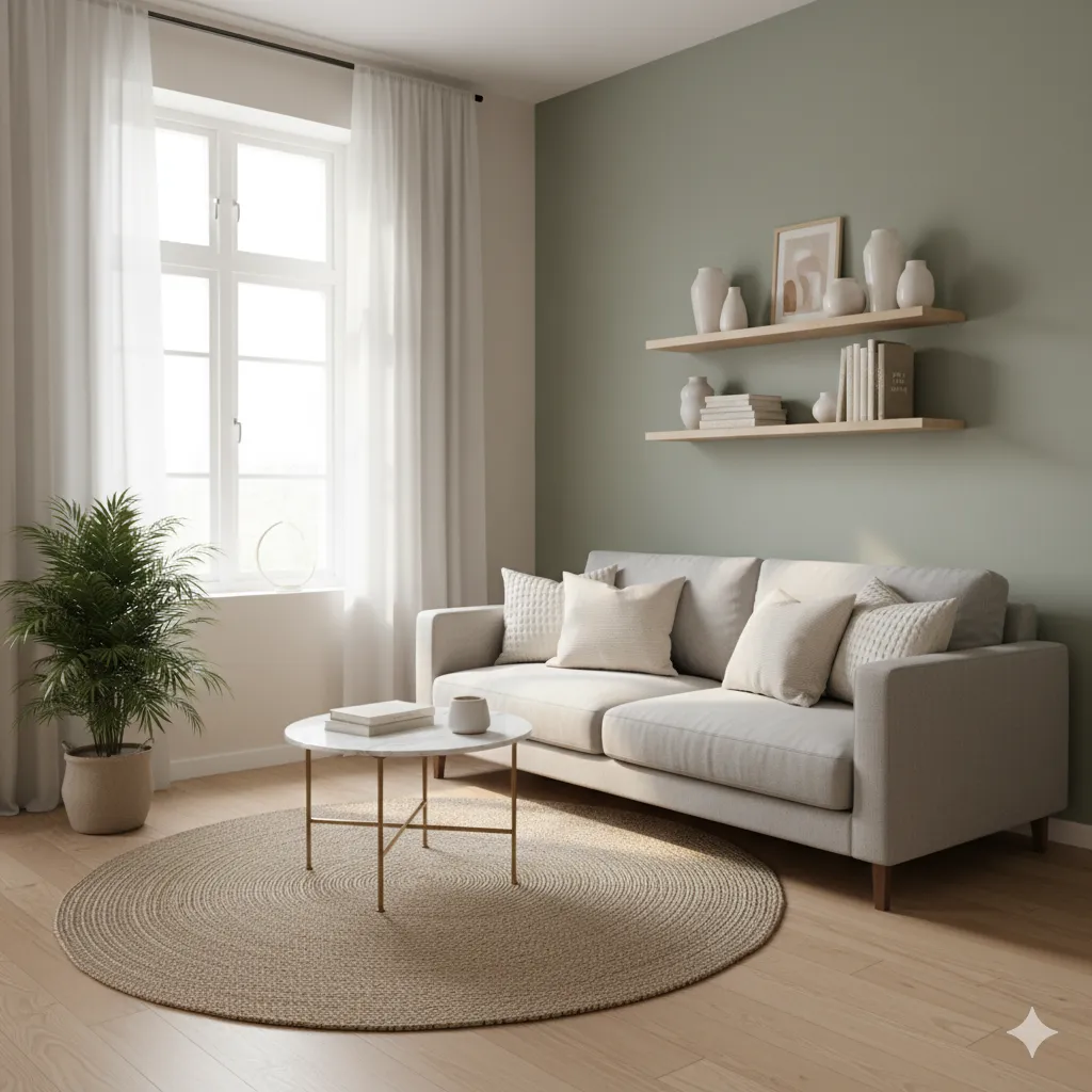 Over-door storage organisers in compact apartment