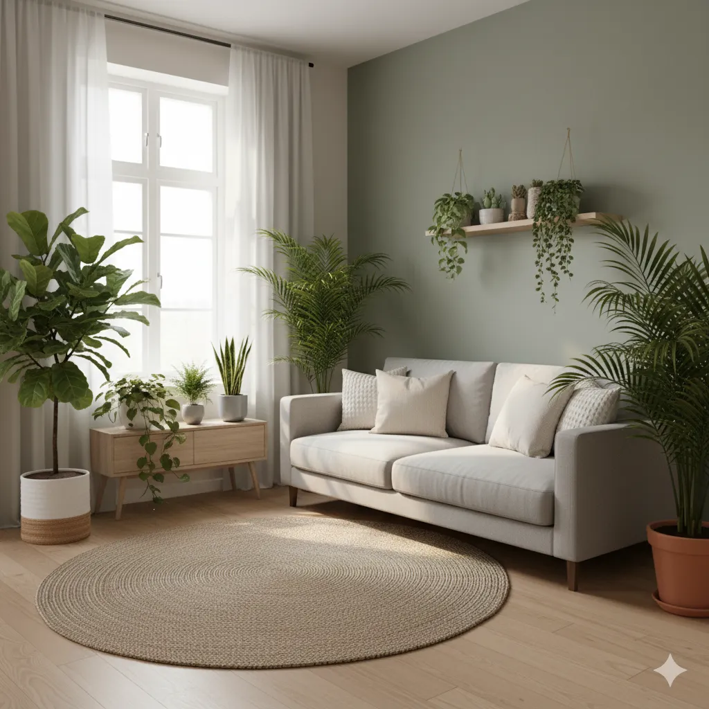 Small apartment with energising accent colours